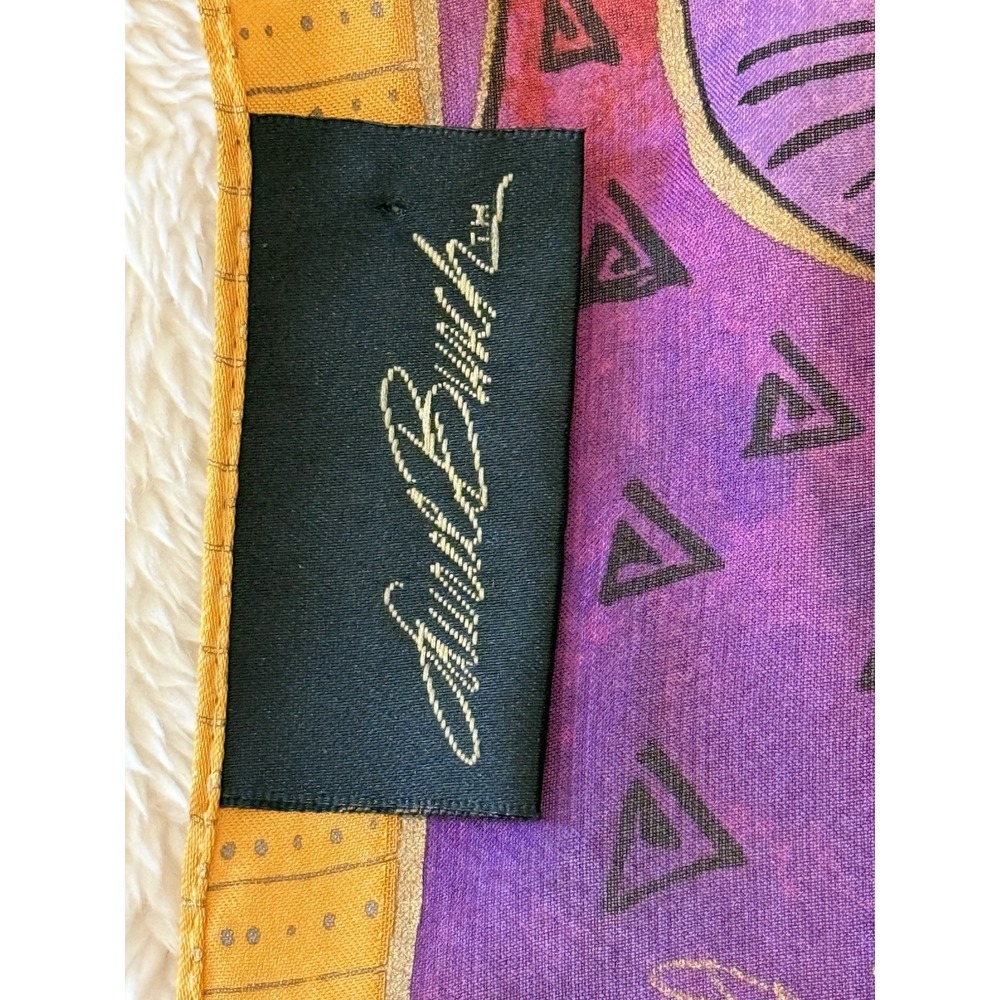 2015 Laurel Burch 100% Silk Scarf Indigo Cats & Butterflies 53x11 Wearable Art - Picture 6 of 11